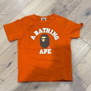 Bape Orange Kids Short Sleeve Tee